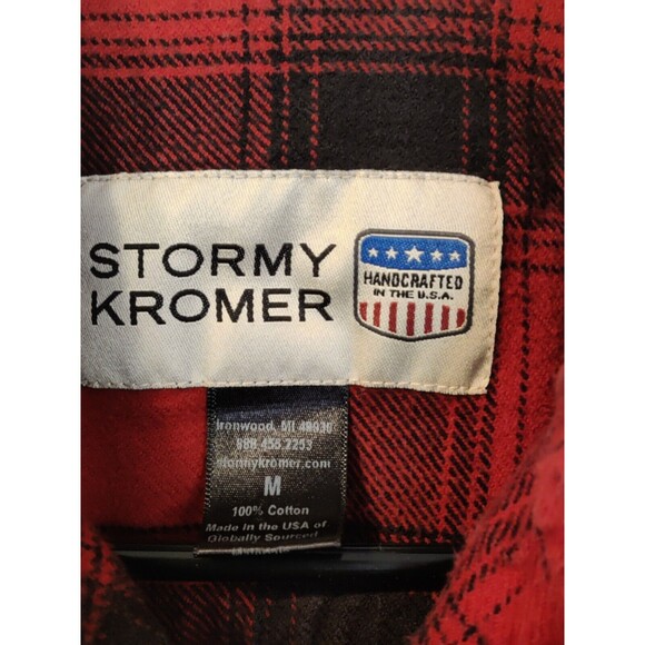 Stormy Kromer 1903 Flannel Shirt Buffalo Plaid Red Men's Medium Made In USA - Picture 6 of 14